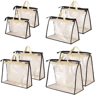 China Clear PVC Bag Dust Cover Handbag Dustproof Bag Purse Organizer Storage Viable Transparent Protector Hanging Closet Bag with Zipper and for sale