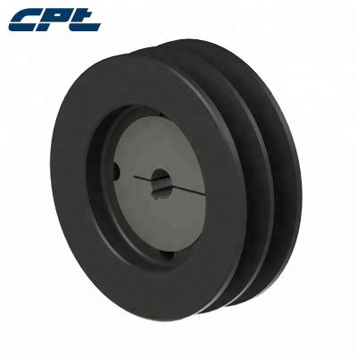 China Factory iron phosphate 2 groove v belt pulley for small electric motor for sale