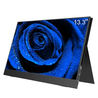 China 13.3 Inch Non-Curved Portable Monitor Ultra Thin Built-in 1920 x 1080P IPS HDR USB-C HD-MI Speaker for Laptop Phone Game for sale