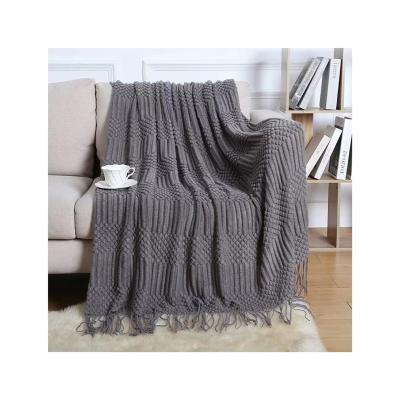 China Amazon Bestseller Anti-Static Chunky Cashmere Knit Blankets Boho Fleece Blanket for sale