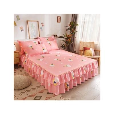 China Eco-Friendly High Quality Bed Shirts Triangular Scarf Beat Set Bed Skirt King Size for sale