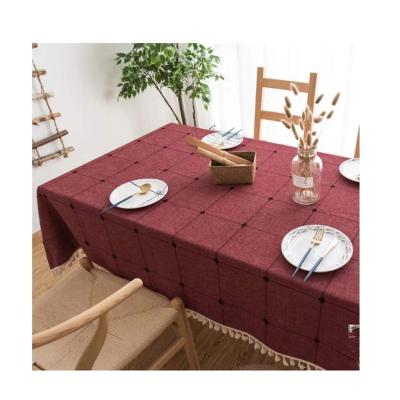 China Amazon best-selling wedding tablecloth waterproof cotton decoration polyester jacquard linen tablecloth for sale