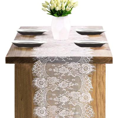 China Amazon Decoration Lace Table Durable Best Selling White Runner Wedding for sale