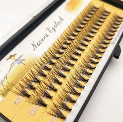 China 10D Sensitive Handmade Makeup 0.07MM 0.1MM Real Individual Tapered Hair Strips Mink Eyelash Adhesive Extension for sale