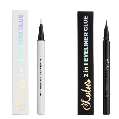 China Beauty Makeup Eyelash Salon 2 in 1 Self Adhesive Liquid Eyeliner Glue Long Lasting Low Sensitivity Adhesive Clear Eyeliner Glue Pen with False Eyelashes for sale