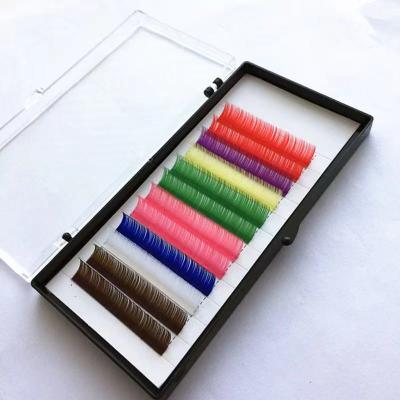 China Wholesale 3D Natural Soft Eyelashes Vendor Colors Rainbow Volume Private Label Eyelash Extensions Luxury Tweezers In Eyelash Volume for sale