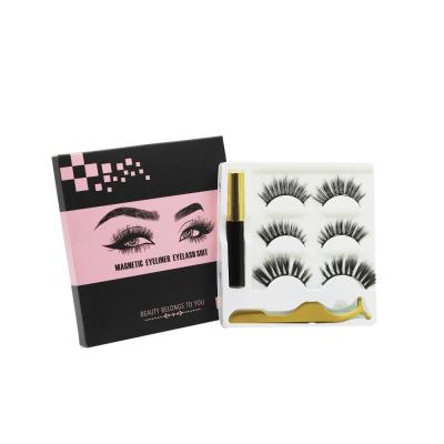 China Hongjun New Lightweight Design 1 Pair 25 Mm Eyelashes 10 Pairs Eyelashesmagnetic False Eyelash for sale