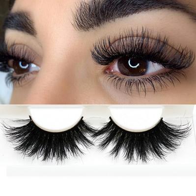 China Wholesale Natural Long Customized 6D Full Strip 30mm 25mm Real Mink Eyelashes Box 3D Mink Eyelashes Handmade Vendor for sale