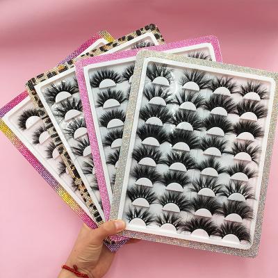 China Long Natural Cruelty Free 3D Mink Eyelashes Vendor 22mm 25mm 27mm 28mm 30mm 5D Mink Strip Lashes With Custom for sale