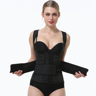 China OEM Women Body Shaper 6 Bone Support Waist Trimmer Antibacterial Private Vest Logo Small MOQ With Butt Lifter Full Body Shaper for sale