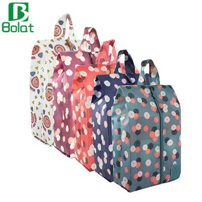 China Portable Shoe Bag Flora Travel Shoe Bag Zip Closure Storage Organizer Bag Travel Toiletry Kit for sale