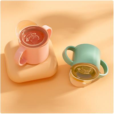 China Bpa Free Water Manufacturer Bpa Free Learning Cup PP Baby Drinking Water Feeding Cup With Silicone Sleeve for sale