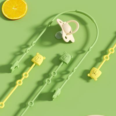 China Silicone Baby Accessories BPA Free Silicone Newborn Anti-lost Pacifier Chain Newborn Teether Chain For Babies Chew Toy for sale