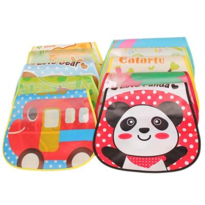 China Antibacterial Colorful Waterproof Baby Bandana Drool Bibs Peva Bibs With Food Drool Pouch With Catcher for sale