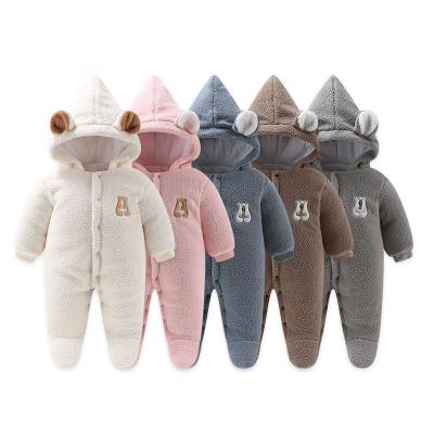 China Viable Wholesale Hooded Costume Baby Clothes Romper Cotton Long Sleeve Winter Baby Animal Newborn Rompers for sale