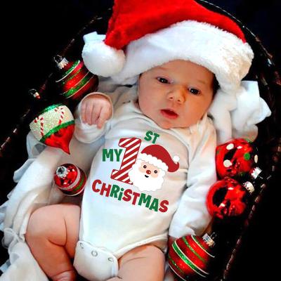 China High Quality Viable Baby Romper Newborn Long Sleeve Romper Cartoon Snowman Print Knit Romper Baby Bodysuits for sale