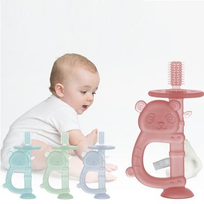 China 100% Eco-Friendly/New Design Non-toxi Food Grade Silicone Baby Teether Toy Soft Molar Teether Stick Bpa Free Clear for sale