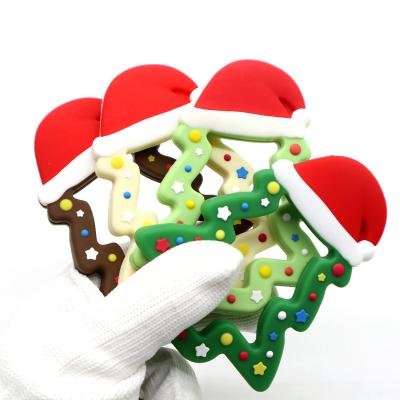 China 100% Eco-Friendly/Wholesale Custom Baby Teether Silicone Non-toxi Toys Food Grade Christmas Teether Baby Teething Toys for sale