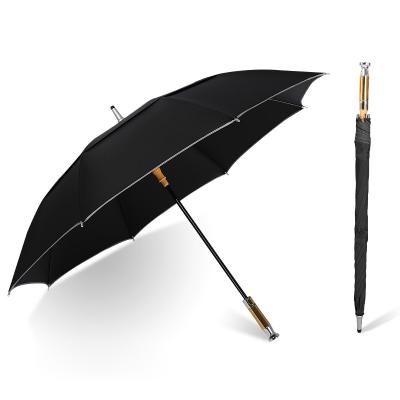 China Golf Umbrella MCC Golf Umbrella Customized Farmhouse Long Rain Large Straight Umbrella Wood Handle With Logo for sale