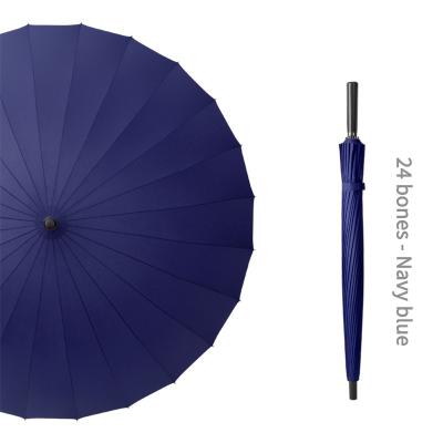 China Farm 24 Bone Handle Long Umbrella Solid Double Umbrella Advertising Umbrella Can Customize Logo for sale