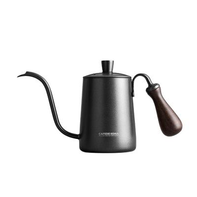 China CAFEDE KONA Wholesale High Quality Viable Stainless Steel 360ml/600ml Black Water Kettles For Coffee Tea for sale