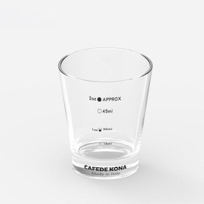 China Mark Every Coffee 2oz Clear Measuring Shot Glass 15ml Quality Guaranteed CAFEDE KONA Viable Low Price for sale