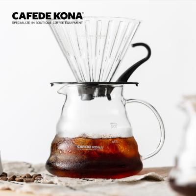 China CAFEDE KONA Modern Manual Coffee Pot Household Heat Resistant Glass 360/600ml Drip Pot Cloud Sharing Pot for sale