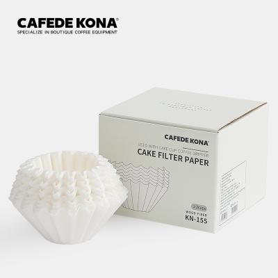 China CAFEDE KONA Coffee Filter Paper Hand Brewed Cake Cup Stocked Origami Filters Cup Wrinkled Bleached Filter Paper for sale