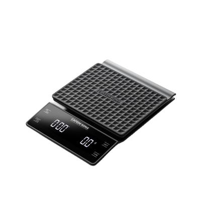 China Weight Measuring CAFEDE KONA Fine Quality Black / White Auto Stop 0.1g Digital Smart Coffee Scale With Timer for sale