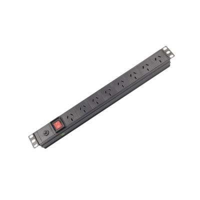 China Australia 19inch 1U 10A 220V 8 Ways Air Switch Network PDU for Cabinet LT-AUS(10)N1008WGZKPB for sale