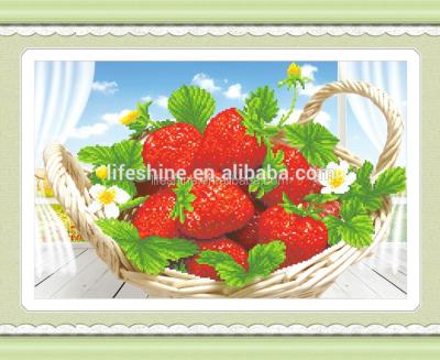 China New Modern Strawberry Cloth Fresh Fruit 5d Diamond Embroidery Home Handwork Modern Decoration Painting Art for sale