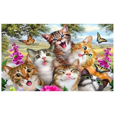 China Diamond Painting Rubik's DIY Diamond Embroidery Canvas Cotton Selfie Modern Diamond Cat Glue Cube Diamond Painting Kit for sale