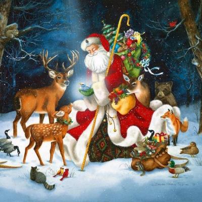 China Europe DIY Diamond Embroidery Painting Friendly Santa Claus and Animals for sale