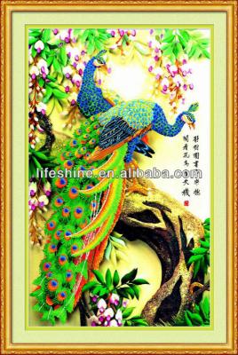 China Realistic stone painting with two phoenixes design for gift collection for sale