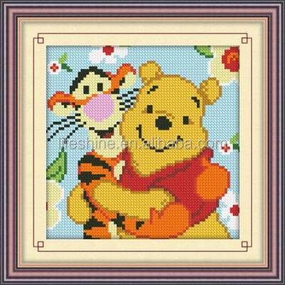 China Realistic Winnie Bear DIY Cartoon Kids Crystal Diamond Embroidery Drawing Painting for sale