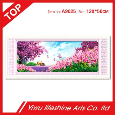 China China Rose Tree and Tulip 5D Resin Diamond Painting Cross Stitch Handmade Needlework for Wall Decor for sale