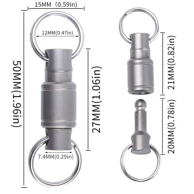 China Titanium Universal Key Chain Accessories Universal Alloy Buckle Car Key Chain Key Ring 360 Degree Rotation for sale