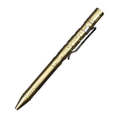 China Tactical Rechargeable Brass Camping Pen Flashlight High Quality Brass Attack EDC Survival for sale