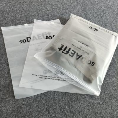 China Factory price custom made eco friendly disposable with your logo t shirt zip lock packaging frosted plastic bags for clothes for sale