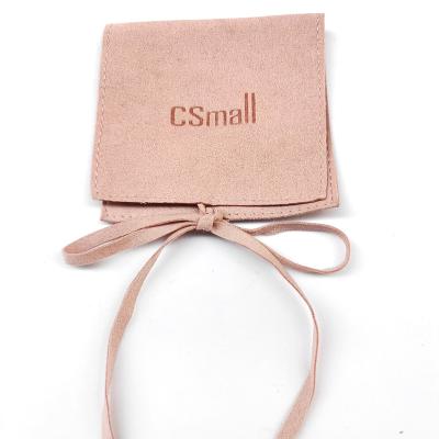 China Luxury package design with your own custom logo envelope shape jewelry necklace packaging pouch with insert for sale