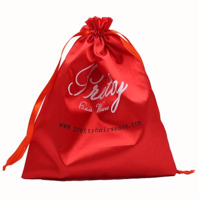 China Hair Silk Bags, Hair Extension Gift Custom Logo Satin Bags for sale