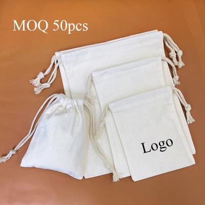 China Drawstring Low MOQ Custom Design Cotton Pouch Handbag Dust Cotton Packaging Bag With Your Own Logo Printing Cotton Suitcase for sale