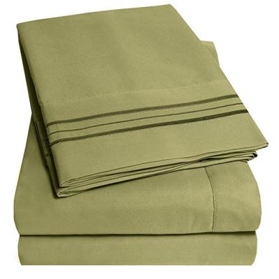 China Nondisposable Egyptian Comfort 1800 Thread Count 4-Piece Deep Pocket Microfiber Bedroom Sheet Set for sale