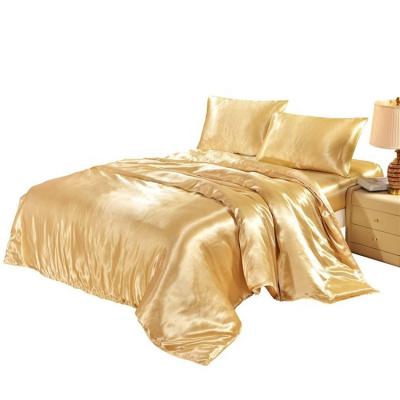 China New Style Hotel Soft Silk Textile Bed Sheets Bedding Set Home Hotel Sheet Set for sale