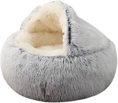 China Large Cooling Modern Knit Foldable Furry Faux Fur Hot Dog Fluffy Felt Pet Bed for sale