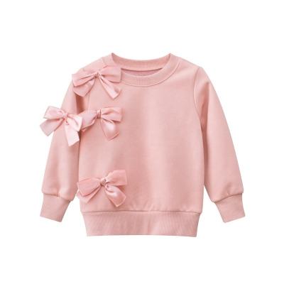 China New Girls Fall Hoodies Children's Breathable Pullover With Velvet Bow for sale