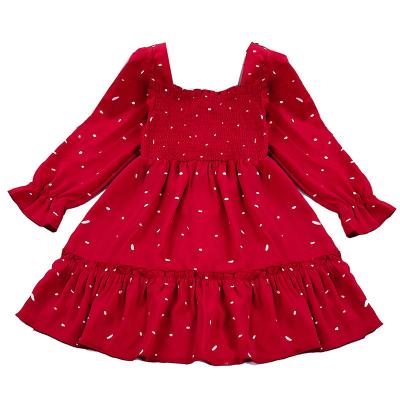 China Hot Selling Anti-wrinkle Kids Girls Spring Polka Dot Princess Wrap Long Dresses for sale