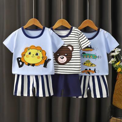 China New Vintage Summer Kids Casual Clothing Sets Baby Cotton Boys 2 Piece Clothing Set for sale