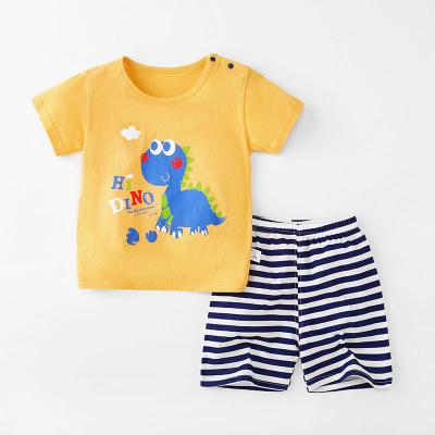 China 2021 Summer Wholesale Casual Kids Boutique Baby Boy Cotton Clothing Sets for sale