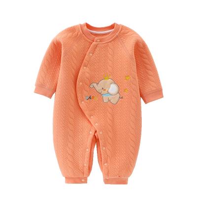 China 100% Cotton Autumn Winter Plain Baby Romper Organic Cotton Knitted Baby Clothes Newborn Romper for sale